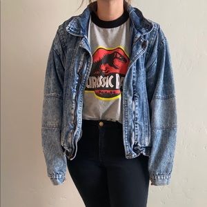 Horizon Brand Oversized Acid-Washed Denim Jacket